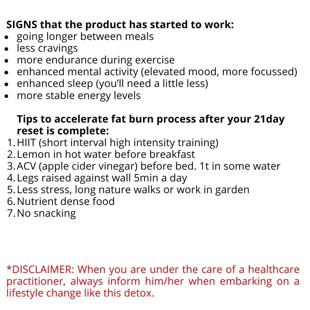 21 DAY RESET Detox Salvation little healing miracles 